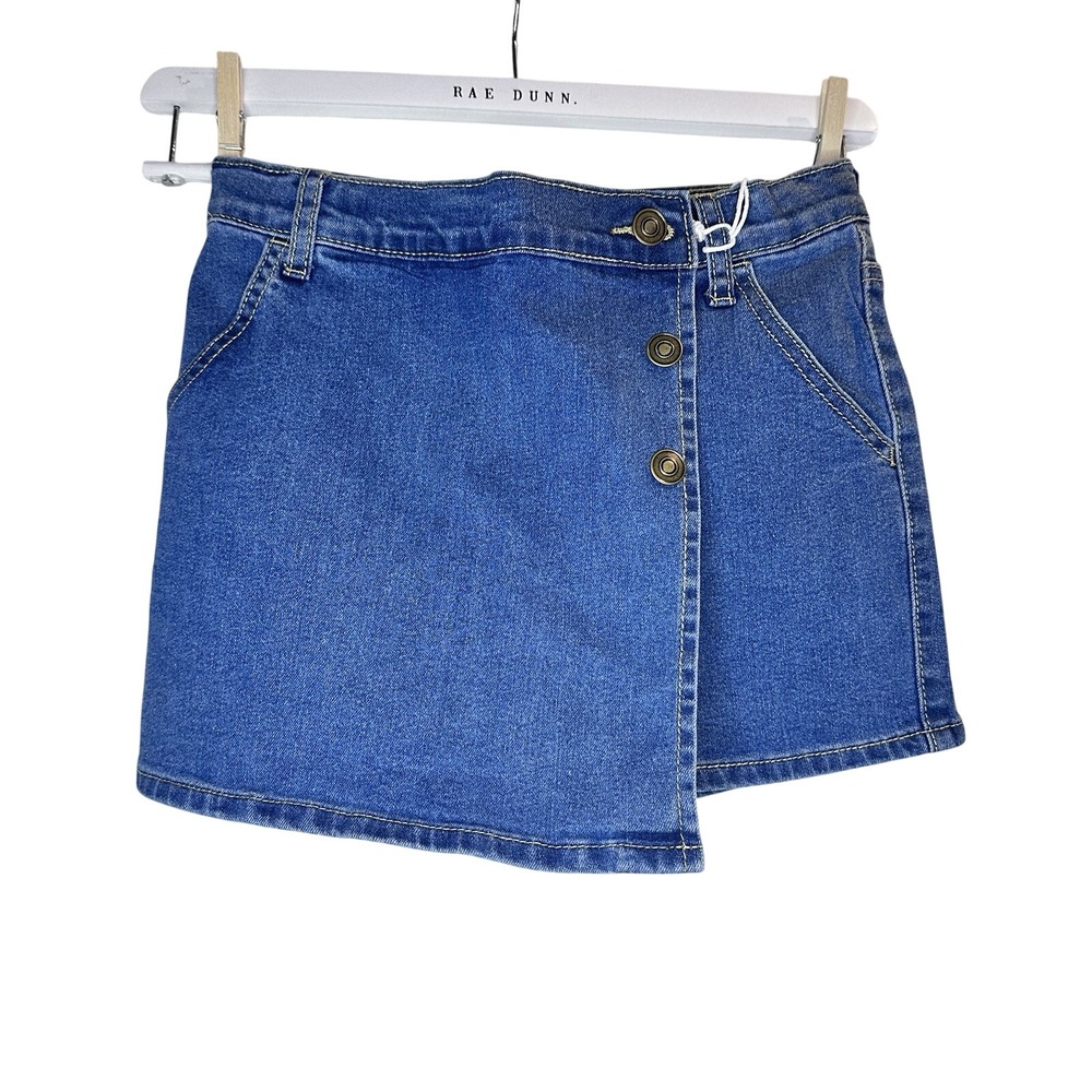 Social Academy Denim Wrap Skort Adjustable Waist Stretch Girls 10 New‎ with Tags